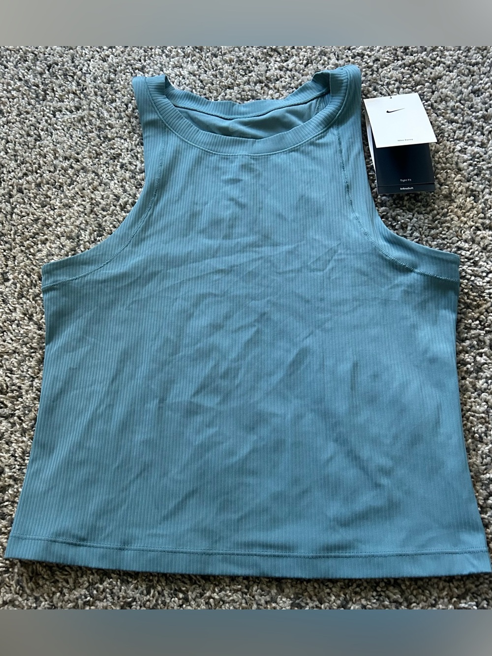 Nike Zenvy Dri-FIT Women's Large Ribbed Smokey Blue Tank Top HF2765-006